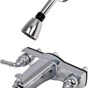HowPlum Chrome Finish 2-Handle Wall Mount Faucet Diverter-0