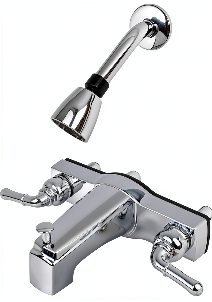 HowPlum Chrome Finish 2-Handle Wall Mount Faucet Diverter