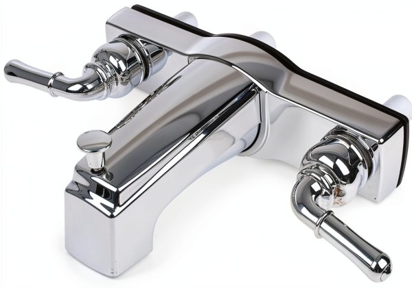 HowPlum Chrome Finish 2-Handle Wall Mount Faucet Diverter-1