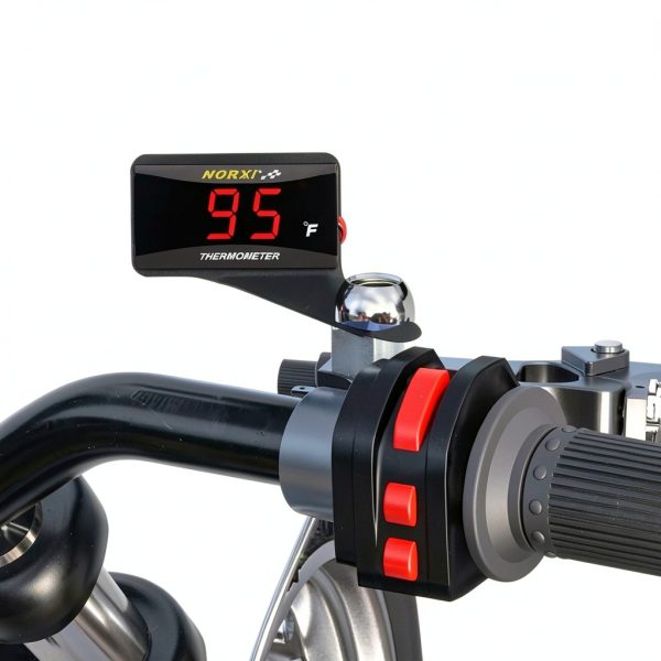 Engine Temperature Gauge NORXI 10mm Red LED Tri-Color Display-1
