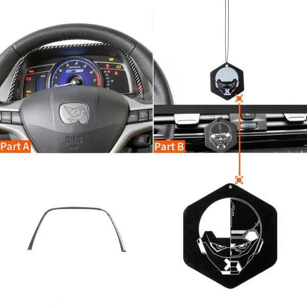 Fobren Fiber Trim Sticker for Honda Civic 8 Gen 2006-2011 Waterproof-1
