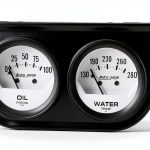 Auto Meter Gauge 2323 White Oil/Water Gauge with Black Console 2.3in-0