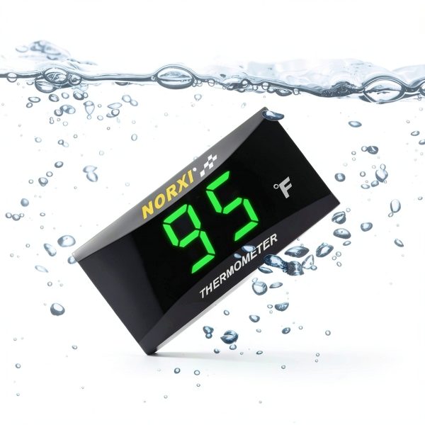 Engine Temperature Gauge NORXI 10mm Red LED Tri-Color Display-4