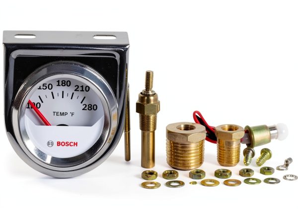 Bosch 2" Water/Oil Temperature Gauge SP0F040 White Dial Chrome Bezel-1