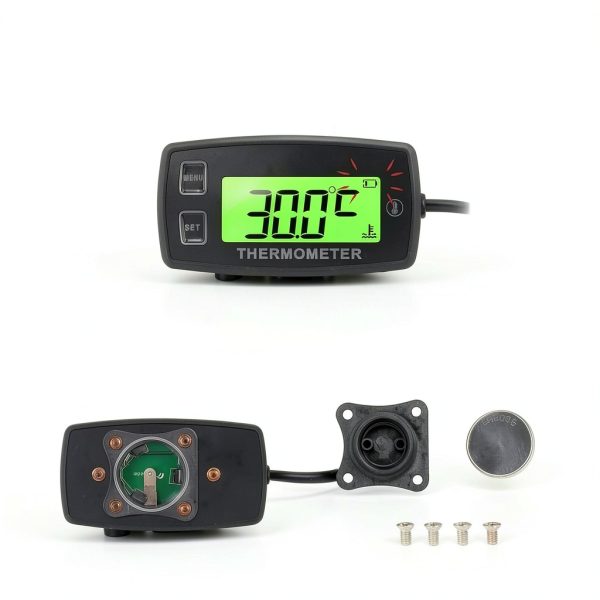 Runleader LCD Temperature Gauge with Green Backlight & Over‑Temp Alert-4