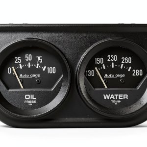 AUTO Meter 2345 Autogage Black Console Oil Water Gauge 2.3125 in.-0