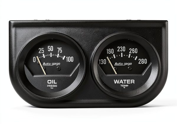 AUTO Meter 2345 Autogage Black Console Oil Water Gauge 2.3125 in.-0