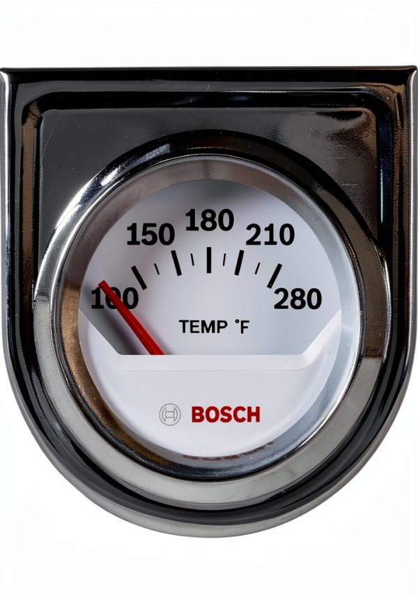 Bosch 2" Water/Oil Temperature Gauge SP0F040 White Dial Chrome Bezel-0