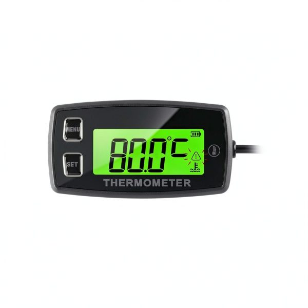 Runleader LCD Temperature Gauge with Green Backlight & Over‑Temp Alert-3